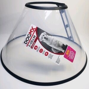 Dog Cone Large Clear Recovery Collar Multiple Size Adjustments Button Closure